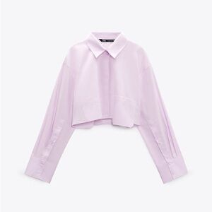 Zara Crop Poplin Shirt